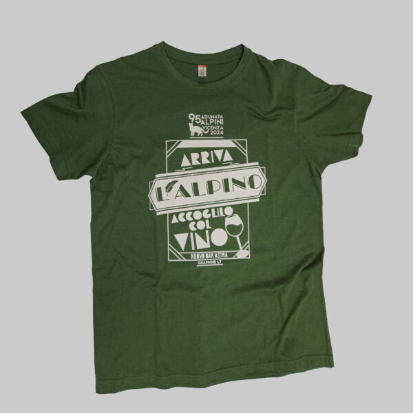 T-SHIRT VERDE BOTTIGLIA "L'ALPINO"